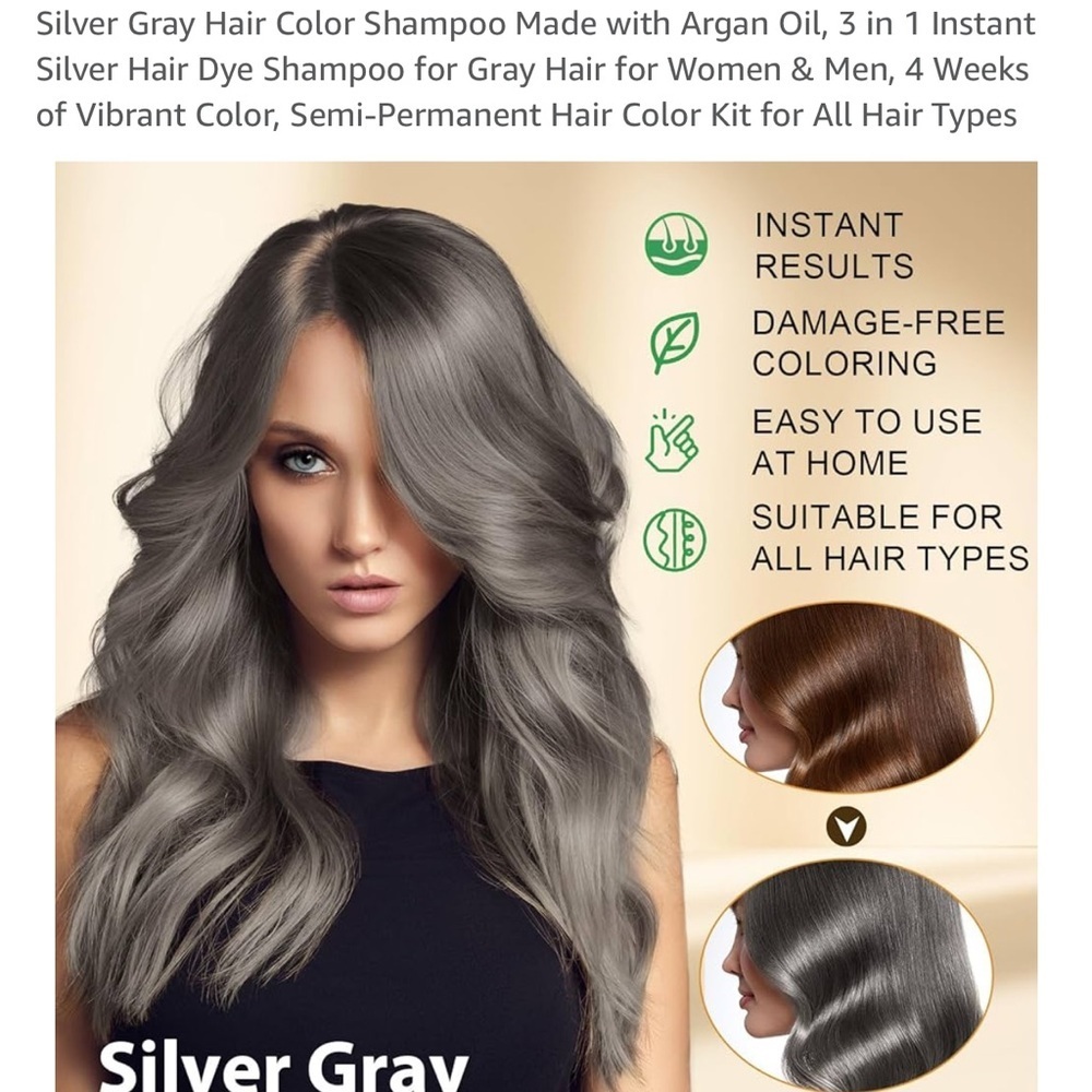 Argan Oil 3 in 1 color shampoo silver grey c-10 - Picture 4 of 7